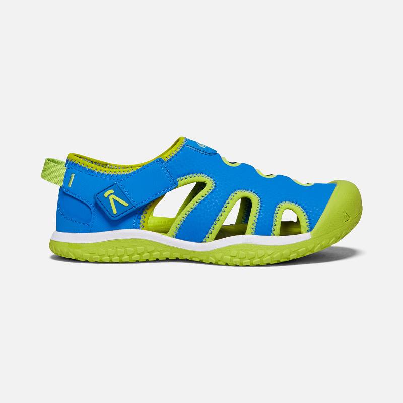 Keen Stingray Wassersandalen Kinder DE-02587 Brilliant Blue/Chartreuse - Keen Kinderschuhe Blau